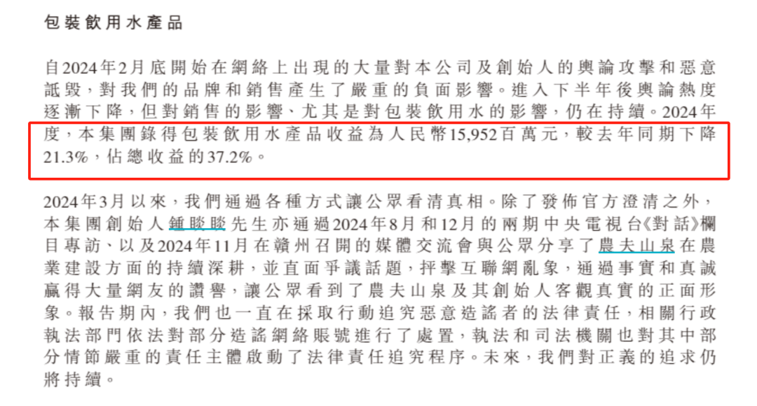 农夫山泉下跌10%！饮用水收入罕见下滑2成！钟睒睒发声，品牌遭受了历史性考验